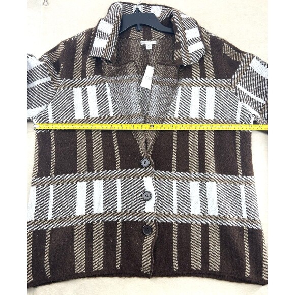 Cato Brown White Plaid Cardigan NWT Womens Size XL - Picture 10 of 16